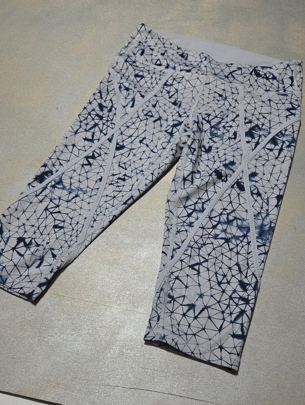 lululemon athletica White & Navy Geometric Capri Leggings